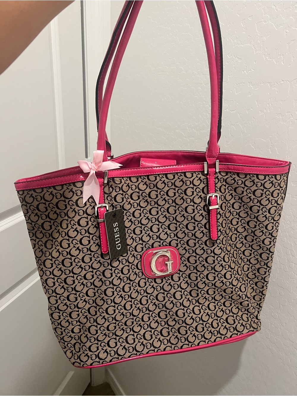 NWT GUESS Pink Y2k Tote Purse